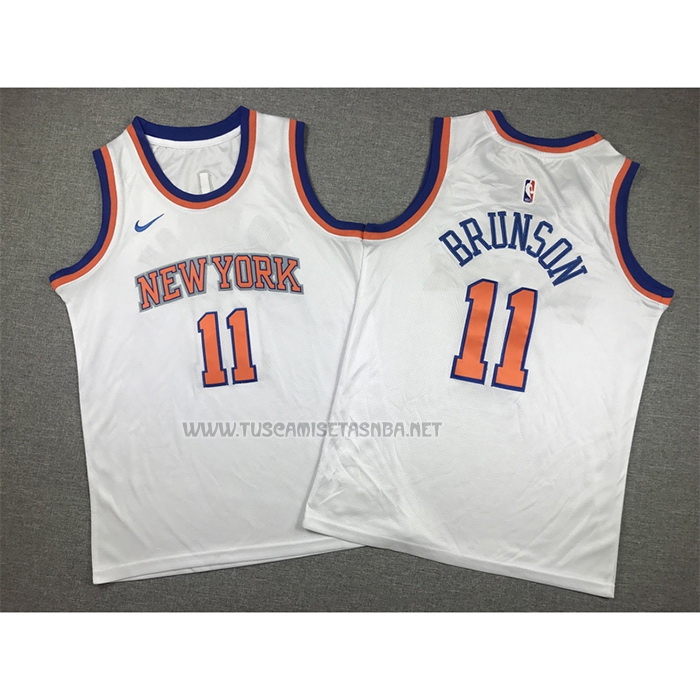 Camiseta Jalen Brunson NO 11 Nino New York Knicks Association 2022-23 Blanco
